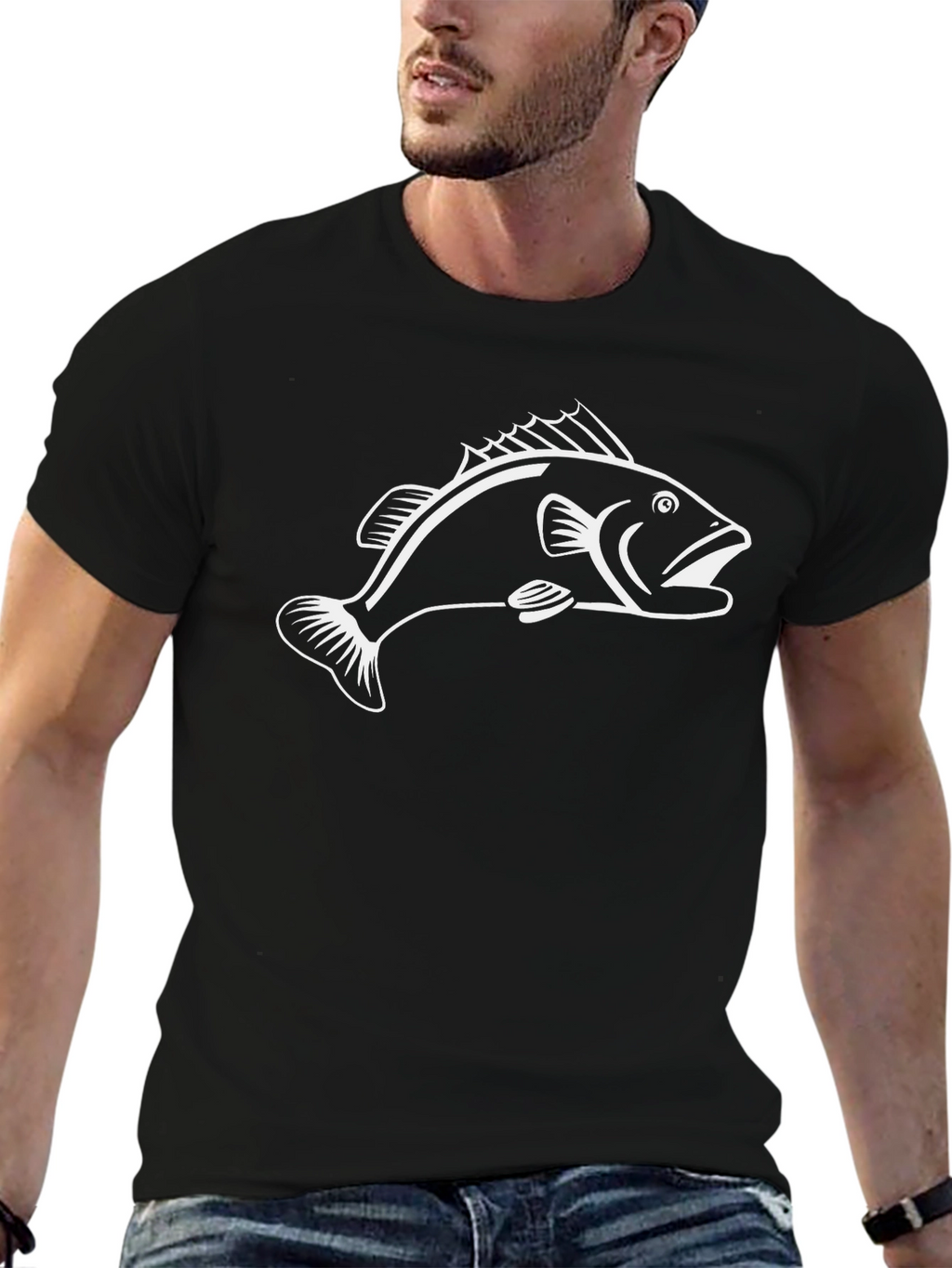 Black Fish Graphic Tee - Stylish Mens Shirt