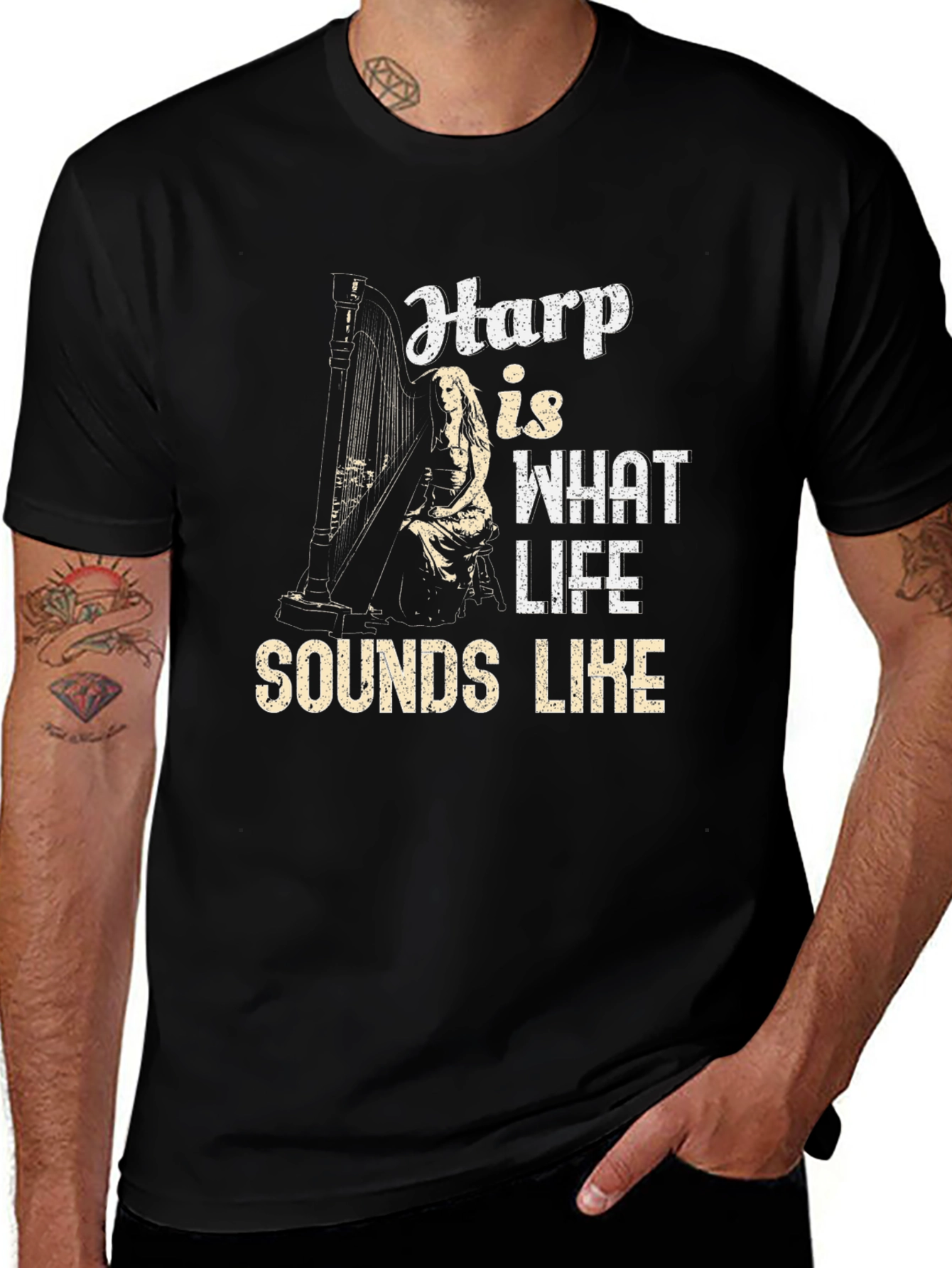 Harp is What Life Sounds Like Graphic T-Shirt