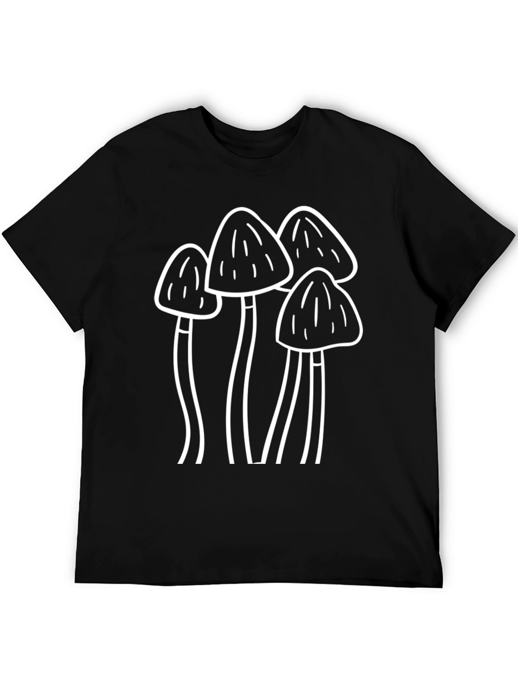 Mushroom Graphic Tee - Black Cotton Shirt