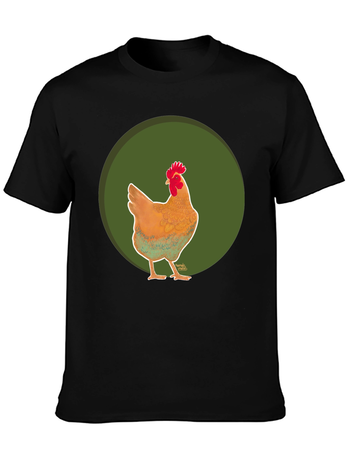 Chicken Graphic Tee - Casual Black T-Shirt