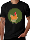 Chicken Graphic Tee - Casual Black T-Shirt