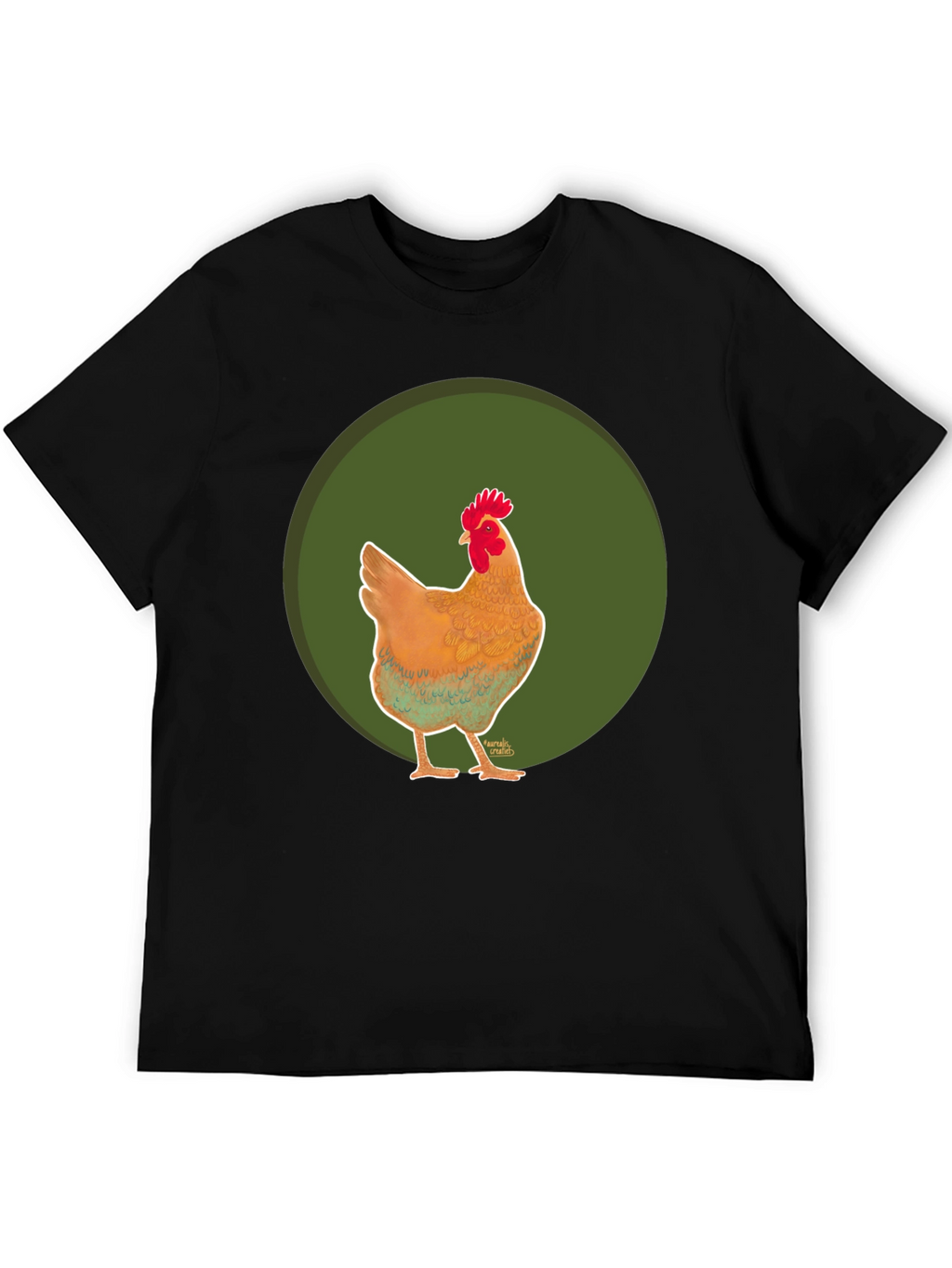 Chicken Graphic Tee - Casual Black T-Shirt