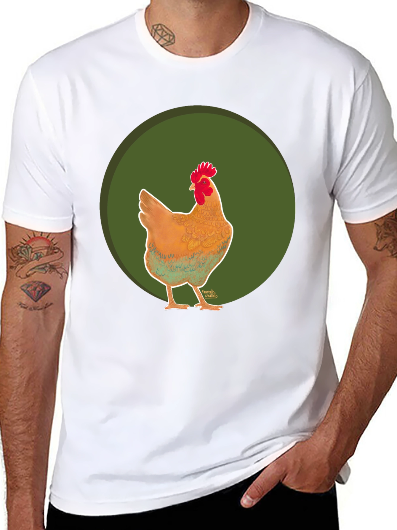 Chicken Graphic Tee - Casual Black T-Shirt