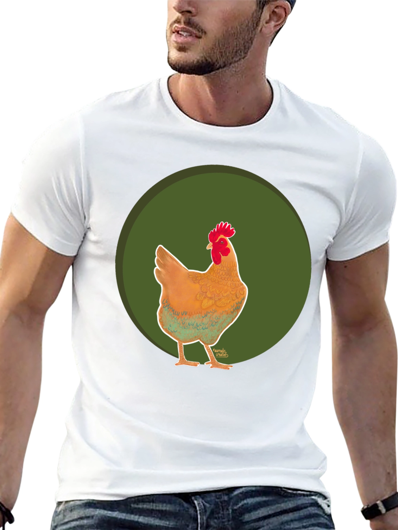 Chicken Graphic Tee - Casual Black T-Shirt