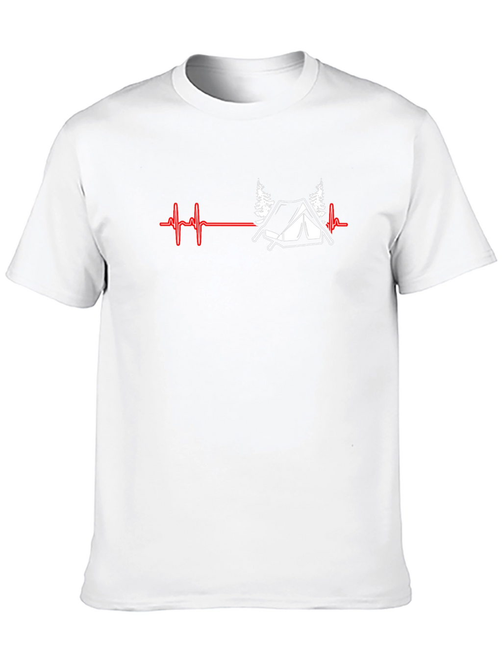 Camping Heartbeat Graphic T-Shirt - Black
