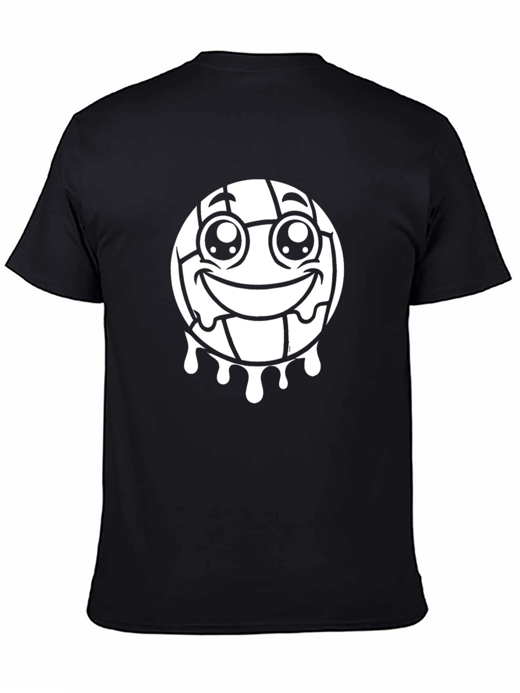 Funny Volleyball Smiley Face Black T-Shirt