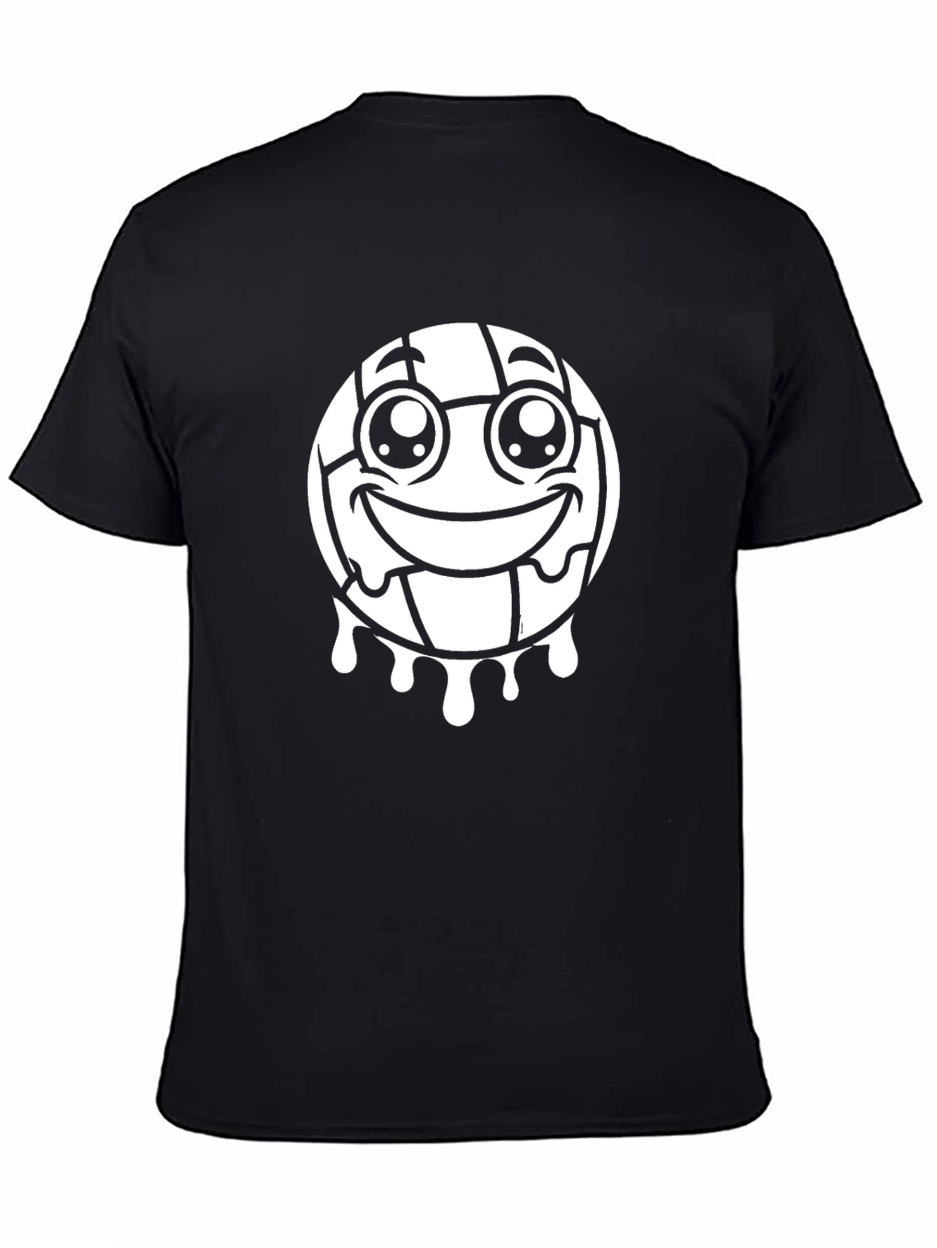 Funny Volleyball Smiley Face Black T-Shirt