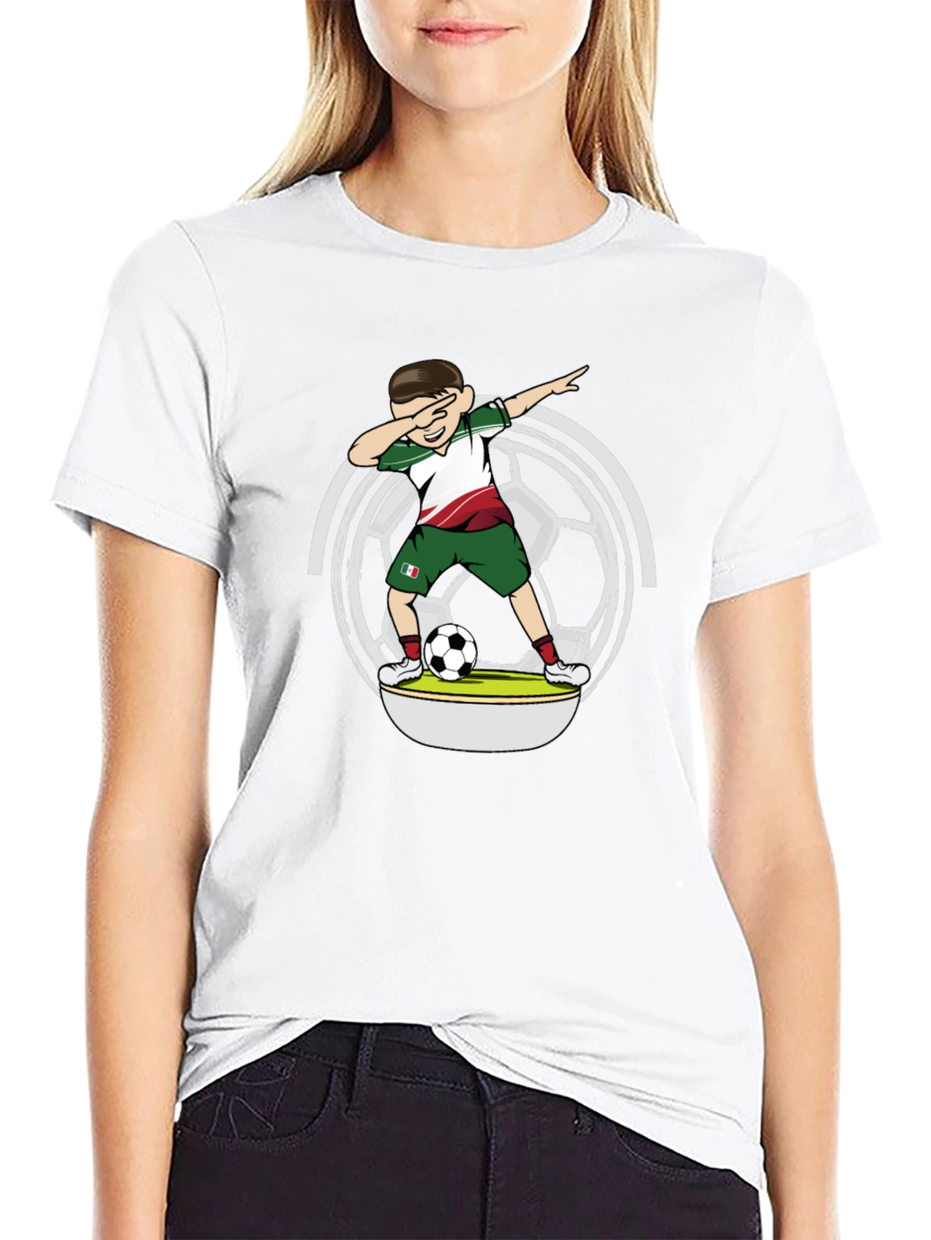 Dabbing Soccer Player T-Shirt - Mexico