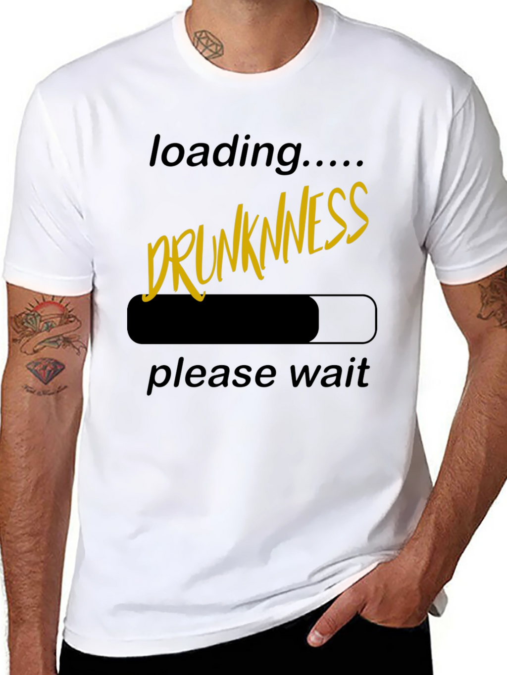 Drunkness Loading T-Shirt - Novelty Graphic Tee