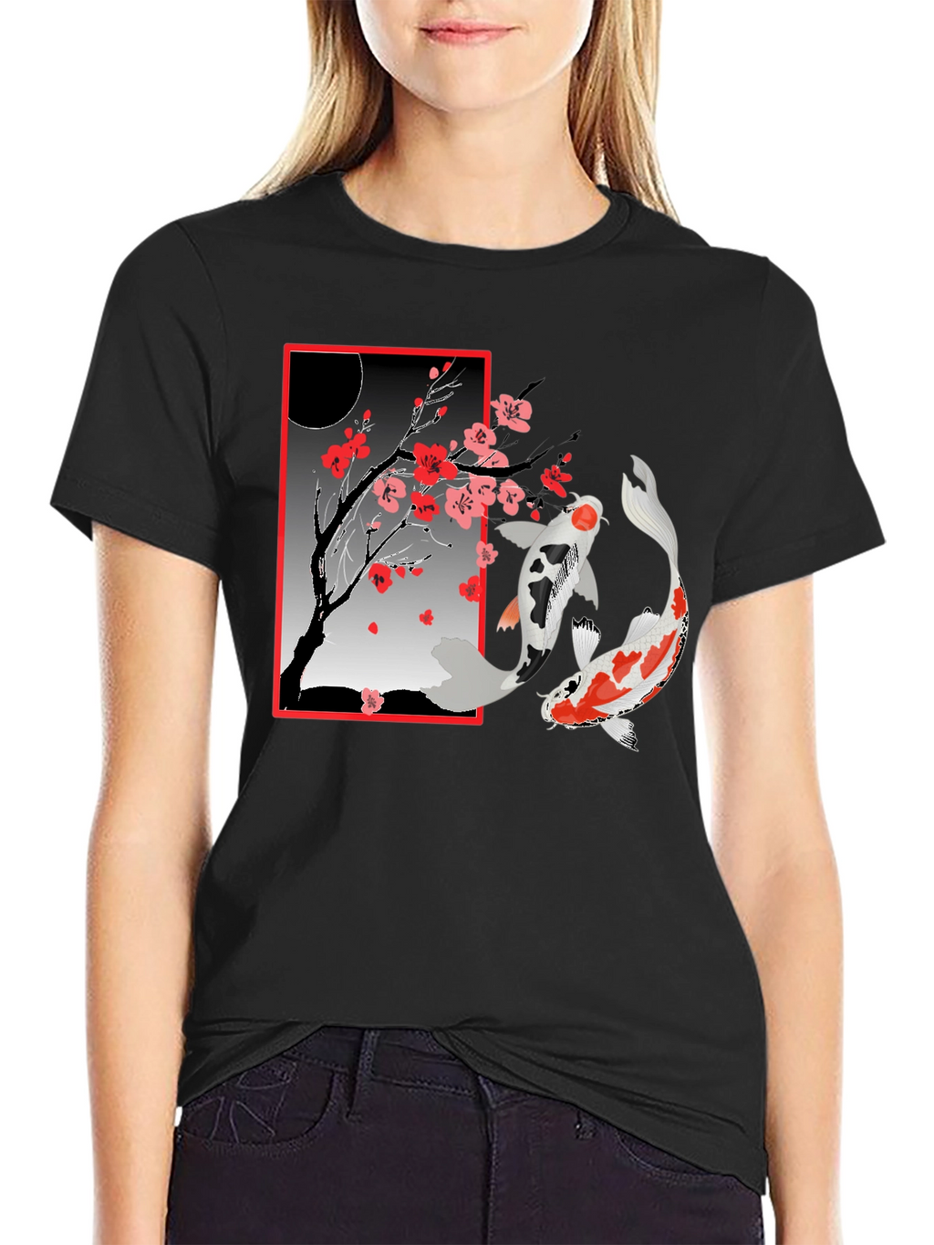 Koi Fish Cherry Blossom T-Shirt