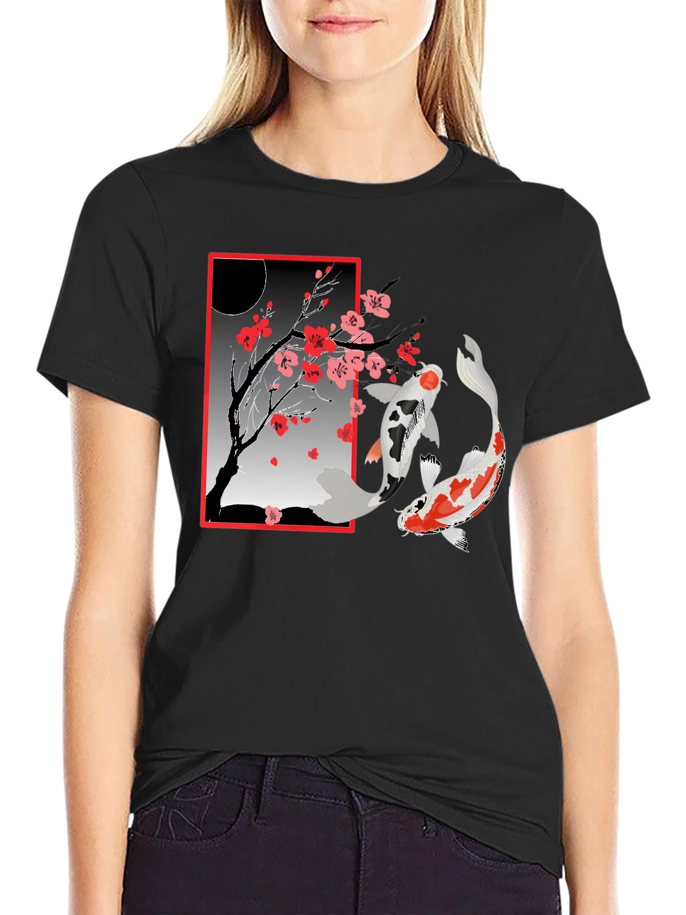 Koi Fish Cherry Blossom T-Shirt