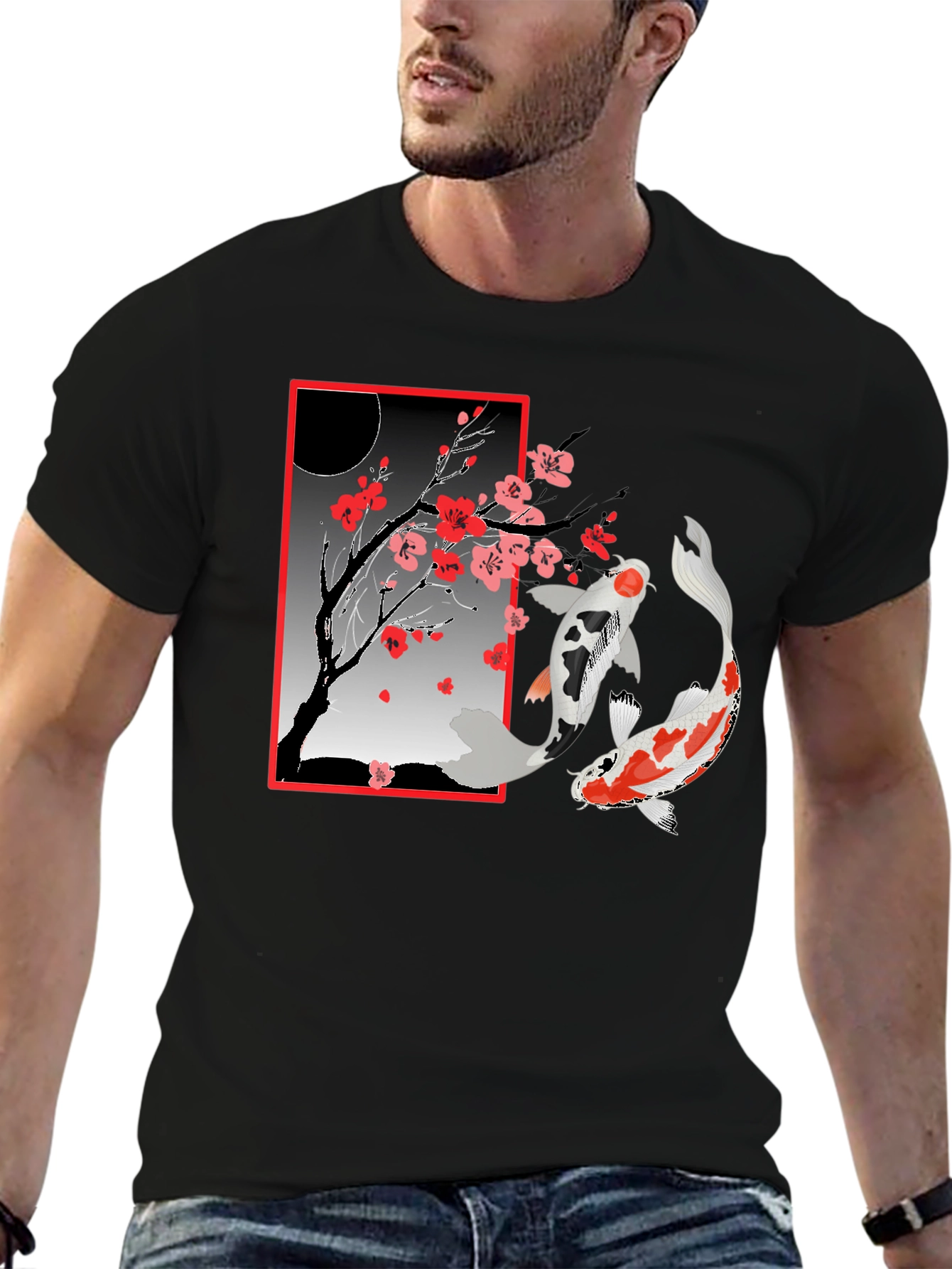 Koi Fish Cherry Blossom T-Shirt