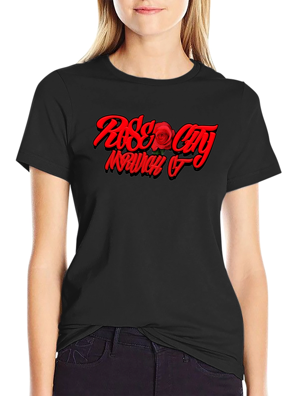 Rose City Graphic Black T-Shirt