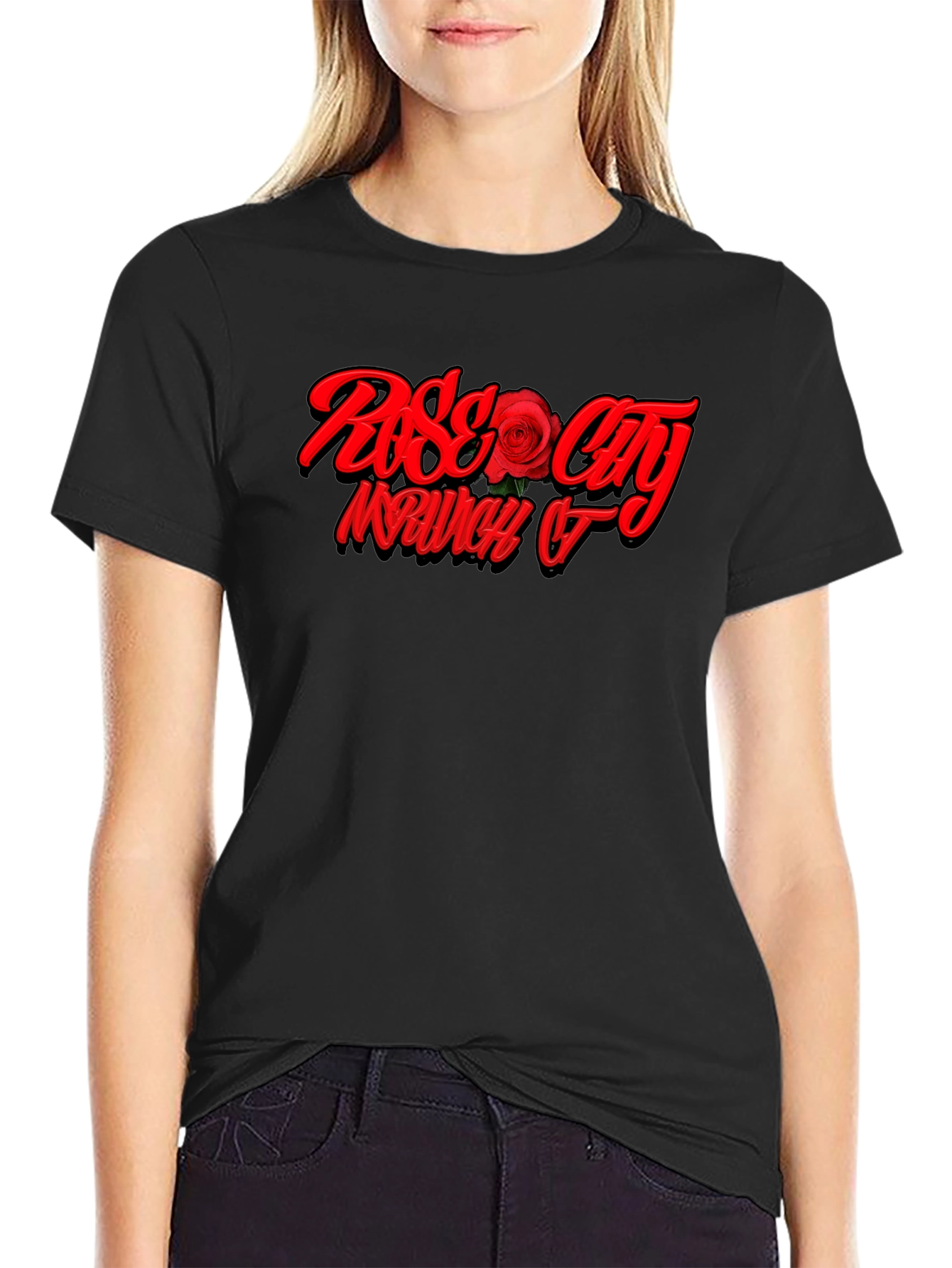 Rose City Graphic Black T-Shirt