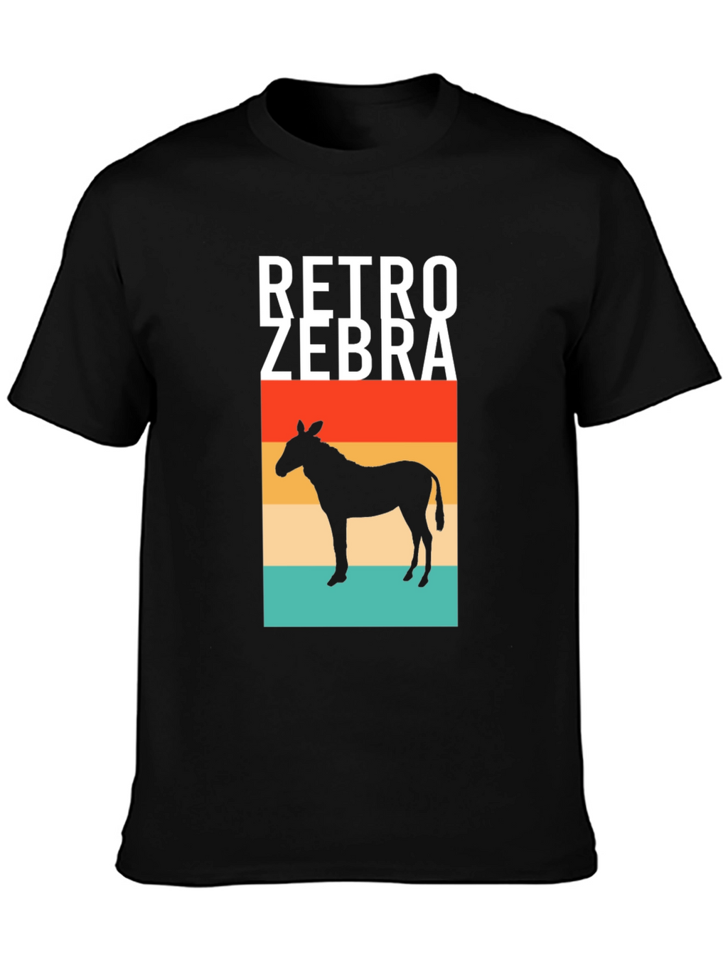 Retro Zebra Silhouette Graphic Tee - Mens Black T-Shirt
