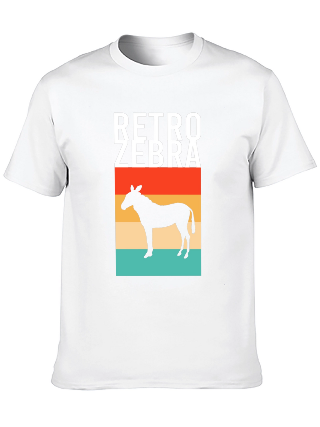 Retro Zebra Silhouette Graphic Tee - Mens Black T-Shirt