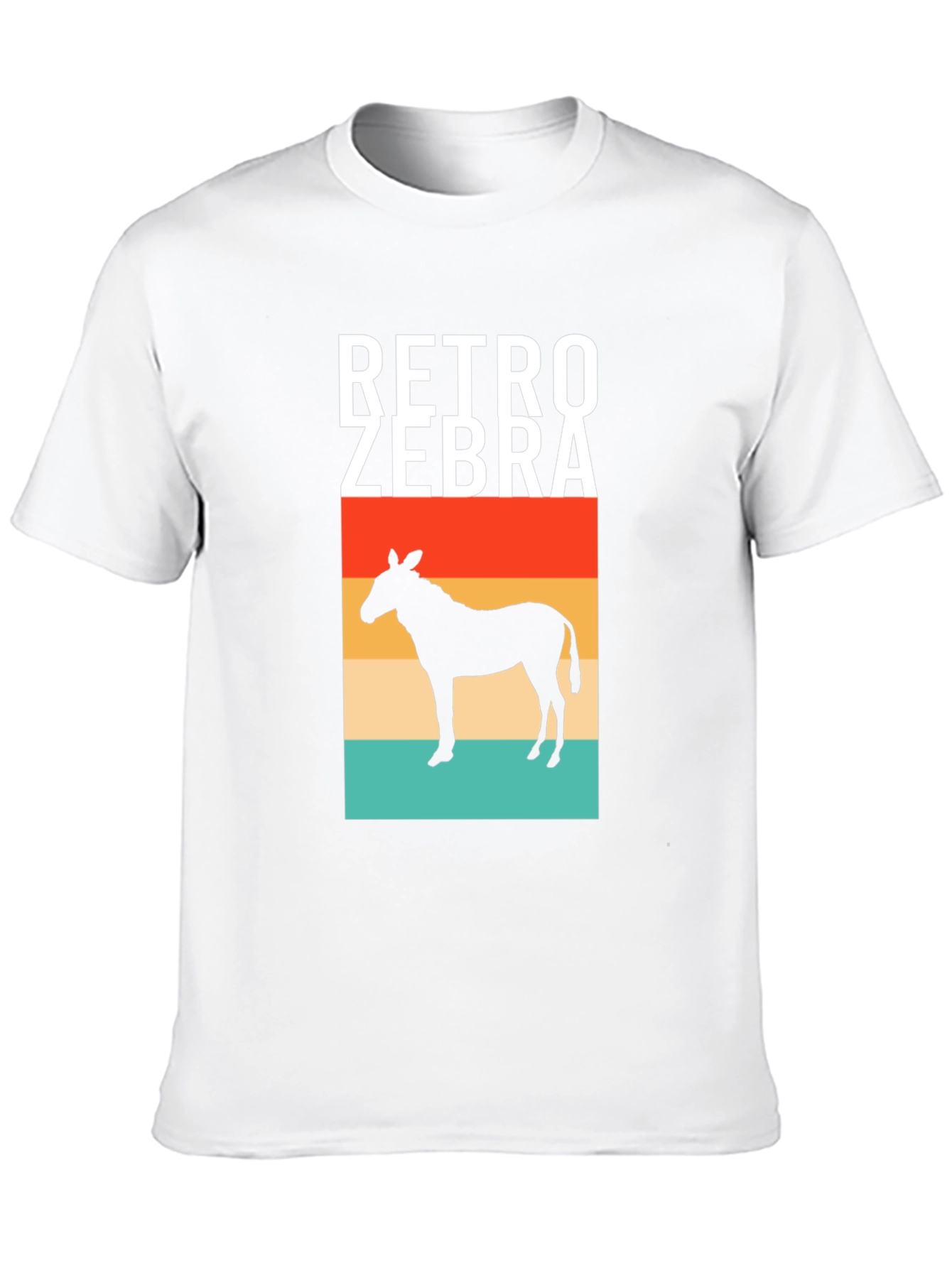 Retro Zebra Silhouette Graphic Tee - Mens Black T-Shirt
