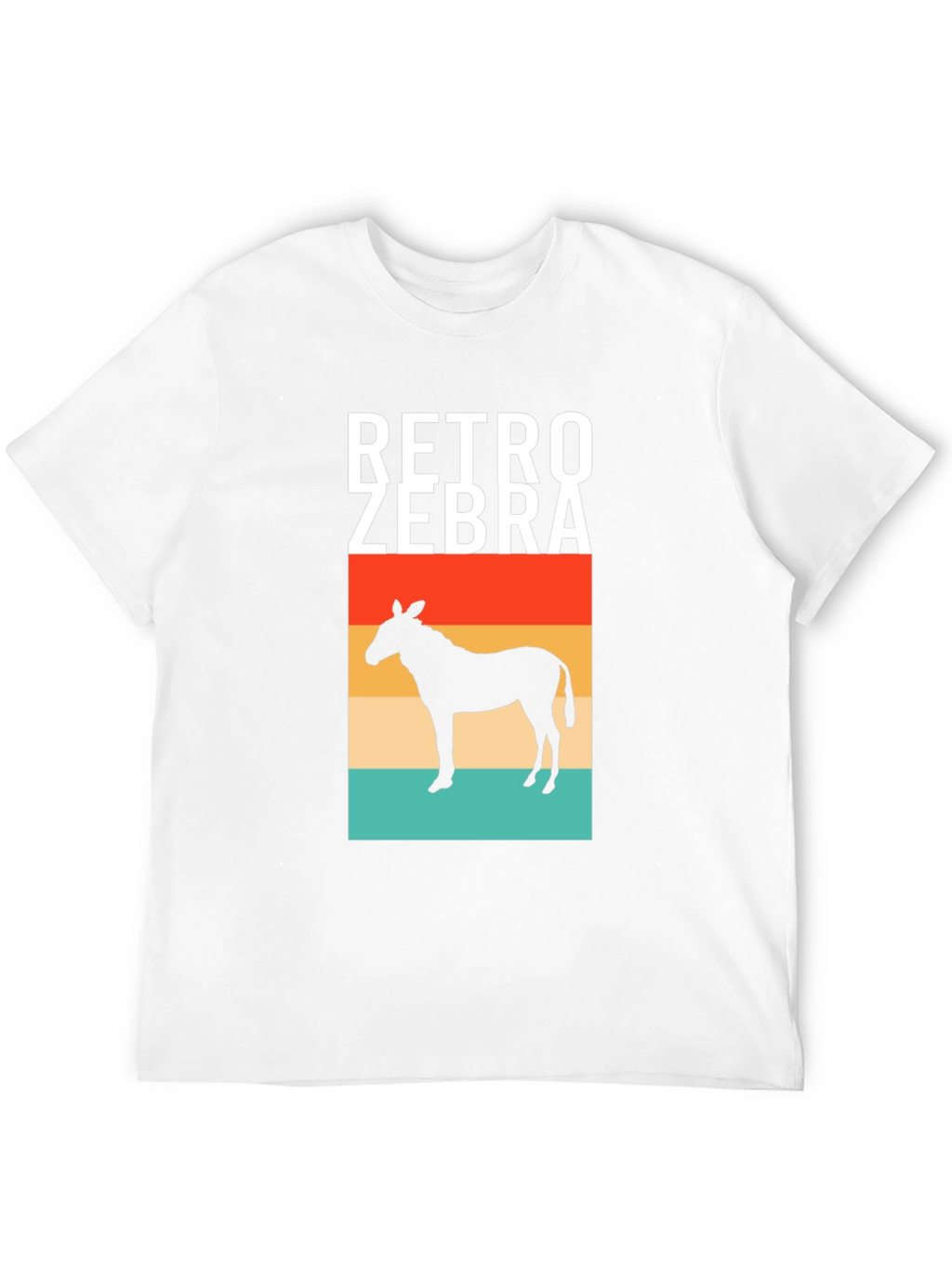 Retro Zebra Silhouette Graphic Tee - Mens Black T-Shirt