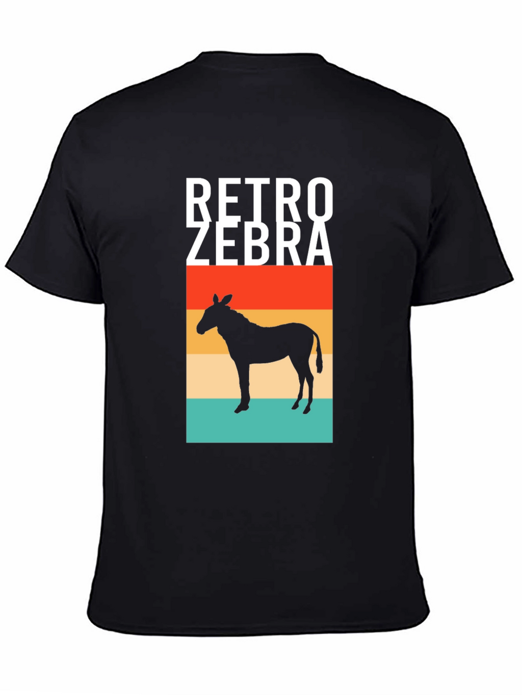 Retro Zebra Silhouette Graphic Tee - Mens Black T-Shirt