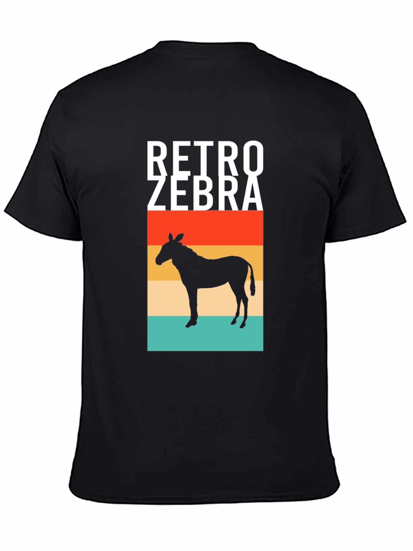 Retro Zebra Silhouette Graphic Tee - Mens Black T-Shirt