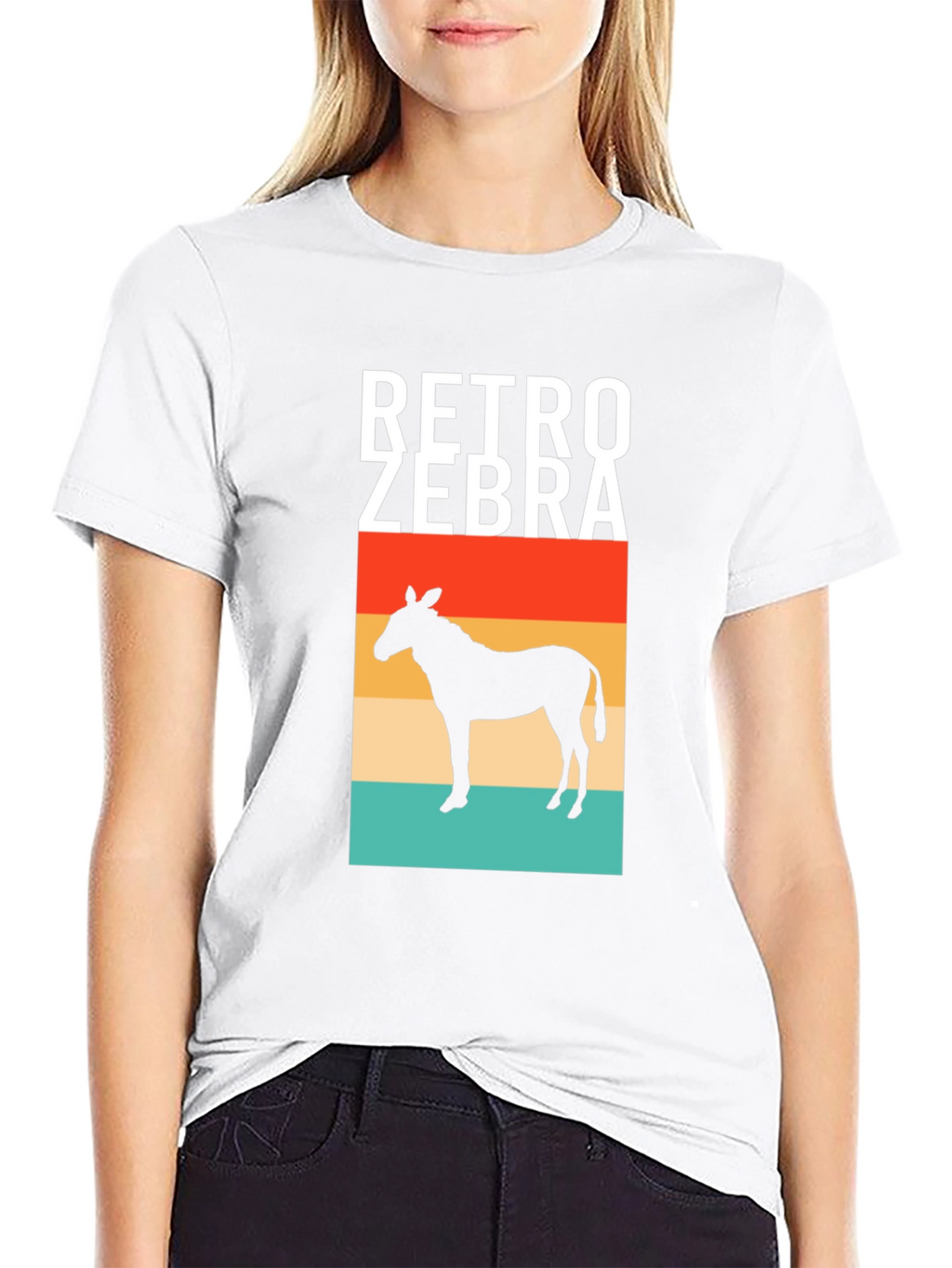 Retro Zebra Silhouette Graphic Tee - Mens Black T-Shirt