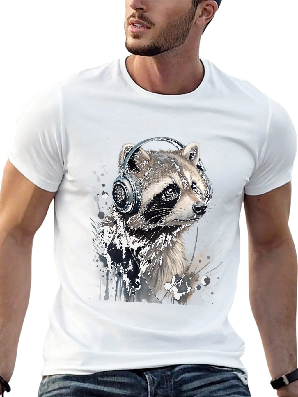 Raccoon DJ Graphic Tee