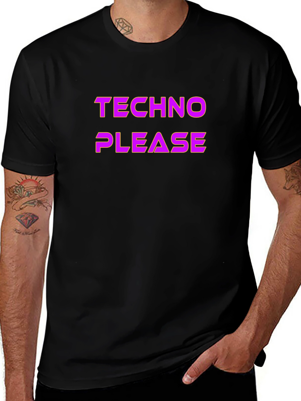 Techno Please Graphic T-Shirt - Music Rave Party Tee