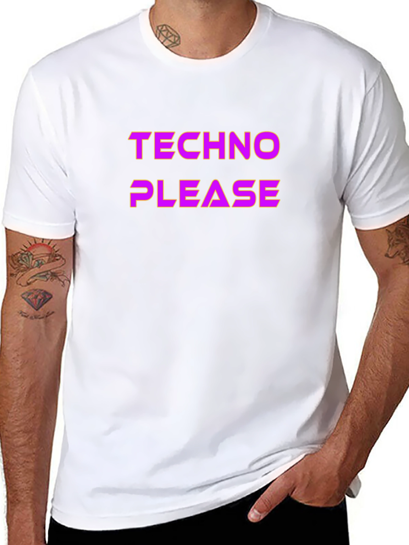 Techno Please Graphic T-Shirt - Music Rave Party Tee