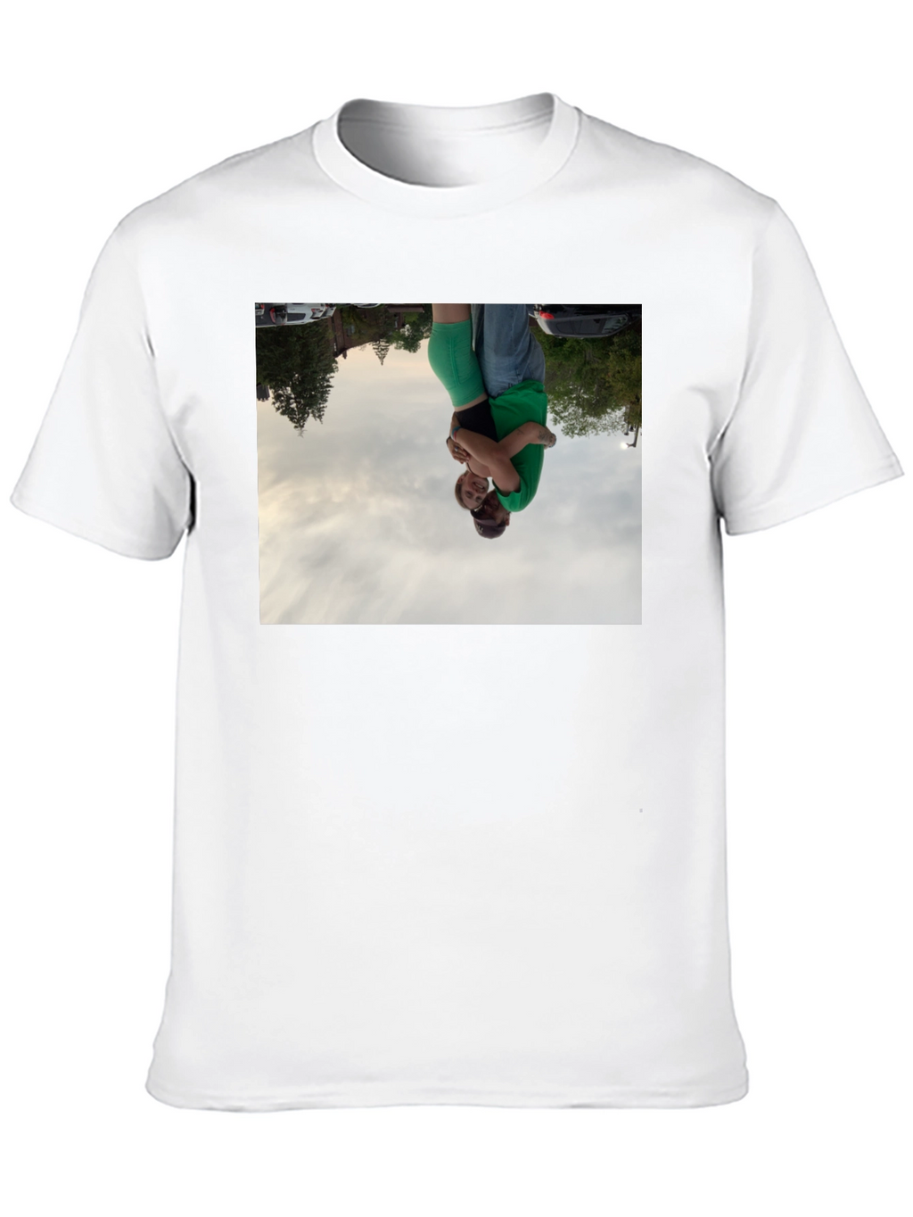 Novelty Black T-Shirt with Photo Print