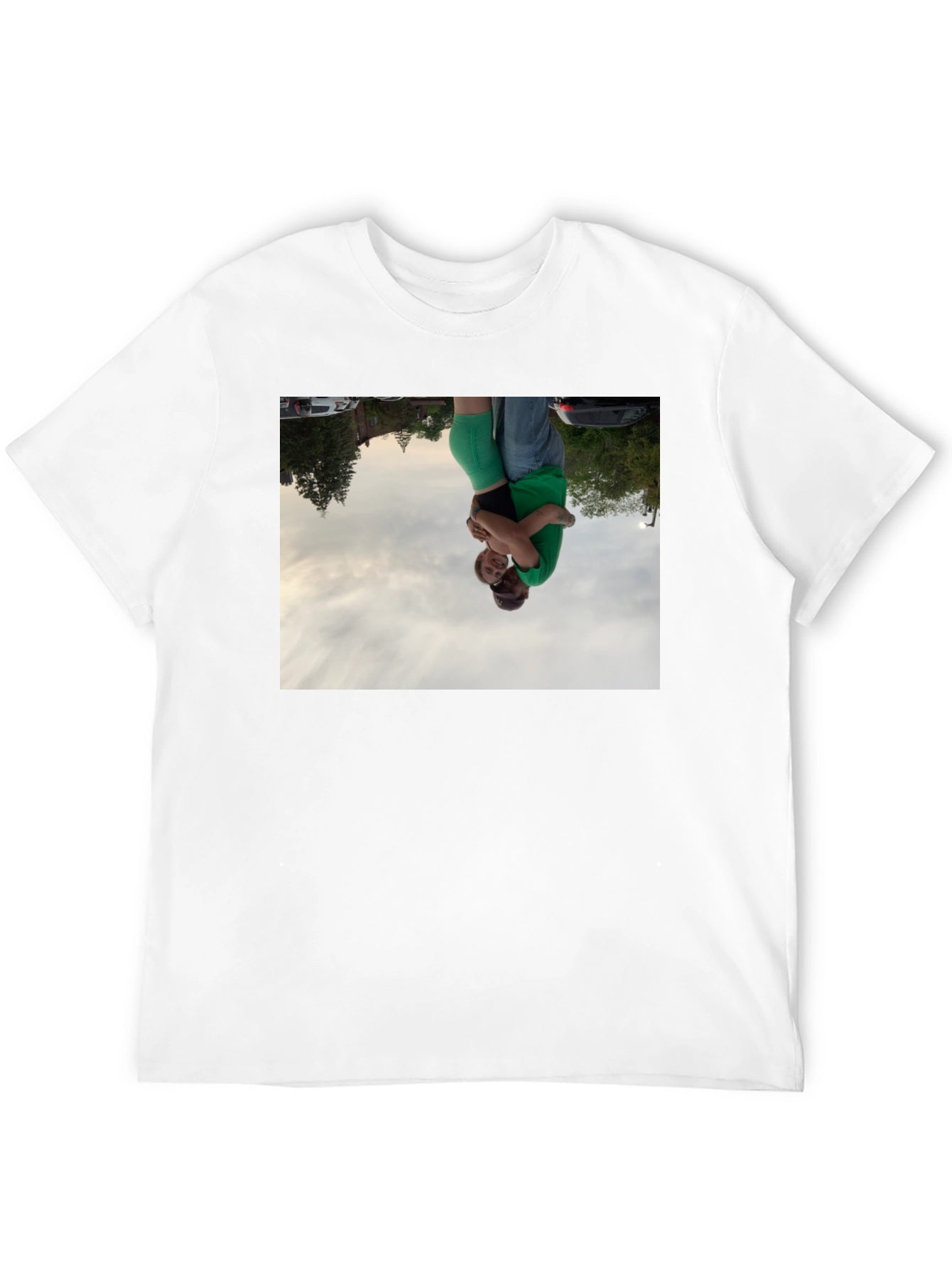 Novelty Black T-Shirt with Photo Print