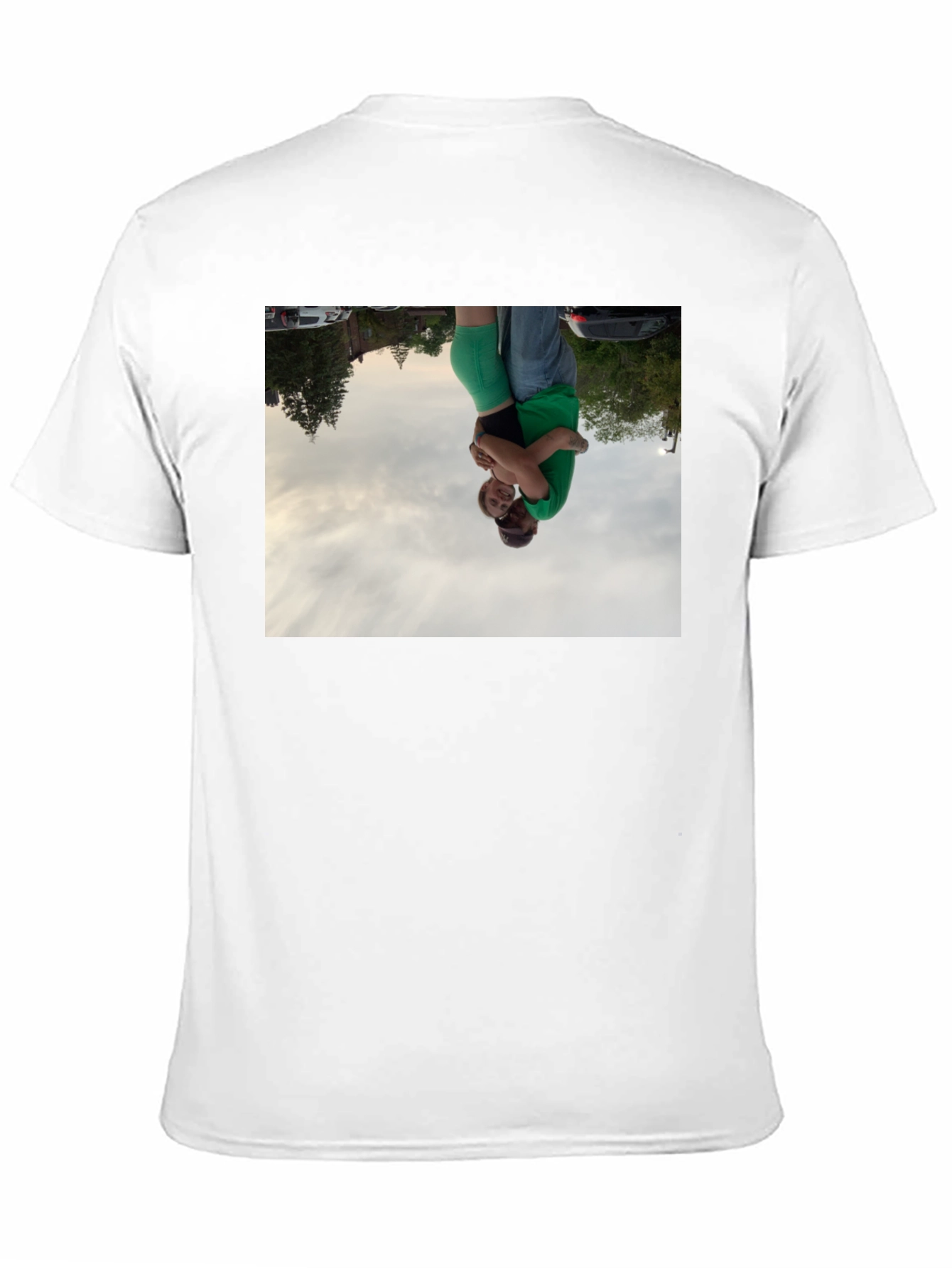Novelty Black T-Shirt with Photo Print