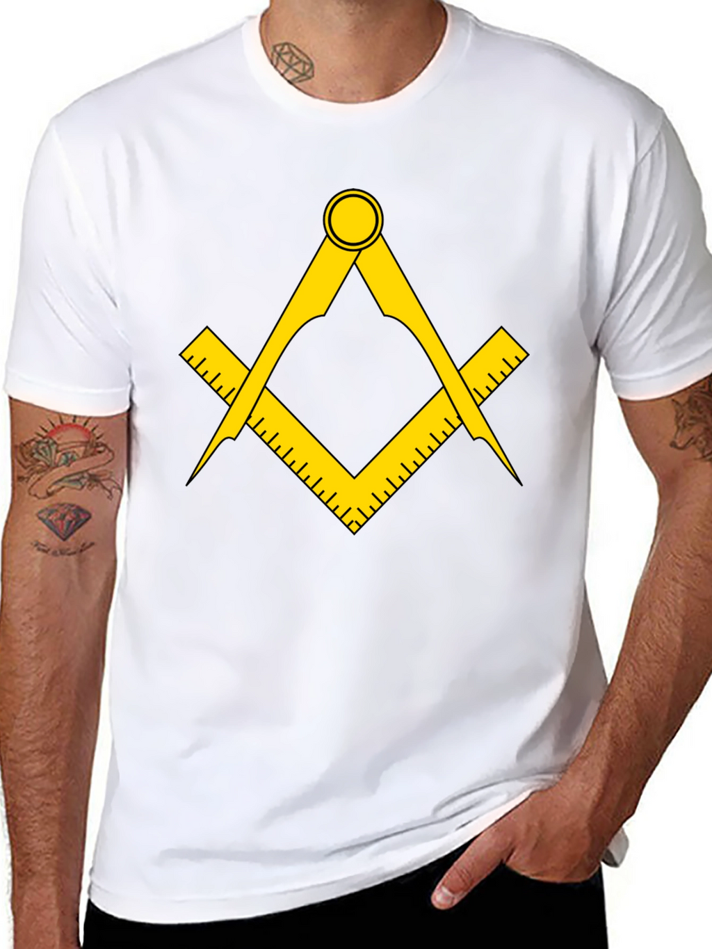 Masonic Compass & Square Graphic T-Shirt