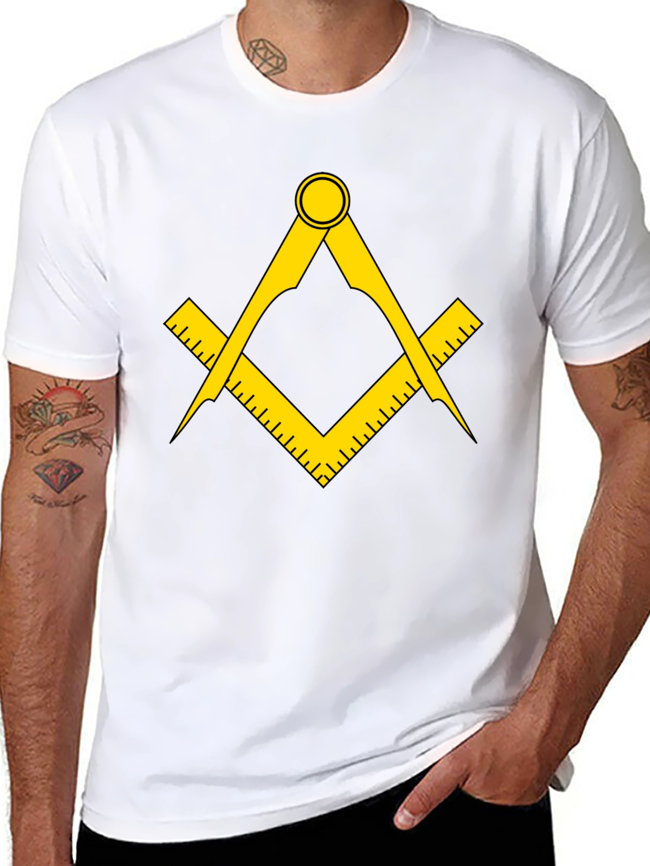 Masonic Compass & Square Graphic T-Shirt