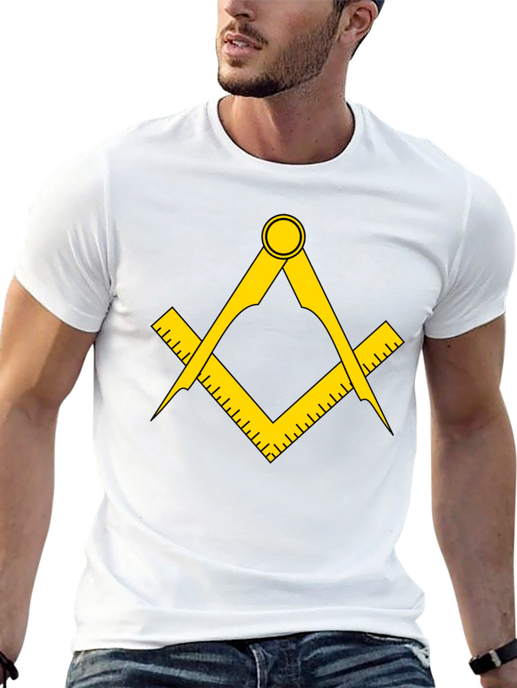 Masonic Compass & Square Graphic T-Shirt