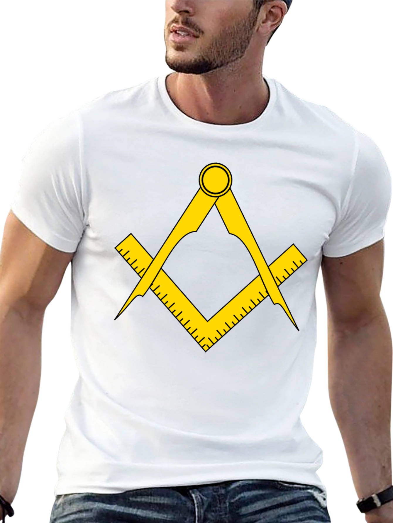 Masonic Compass & Square Graphic T-Shirt