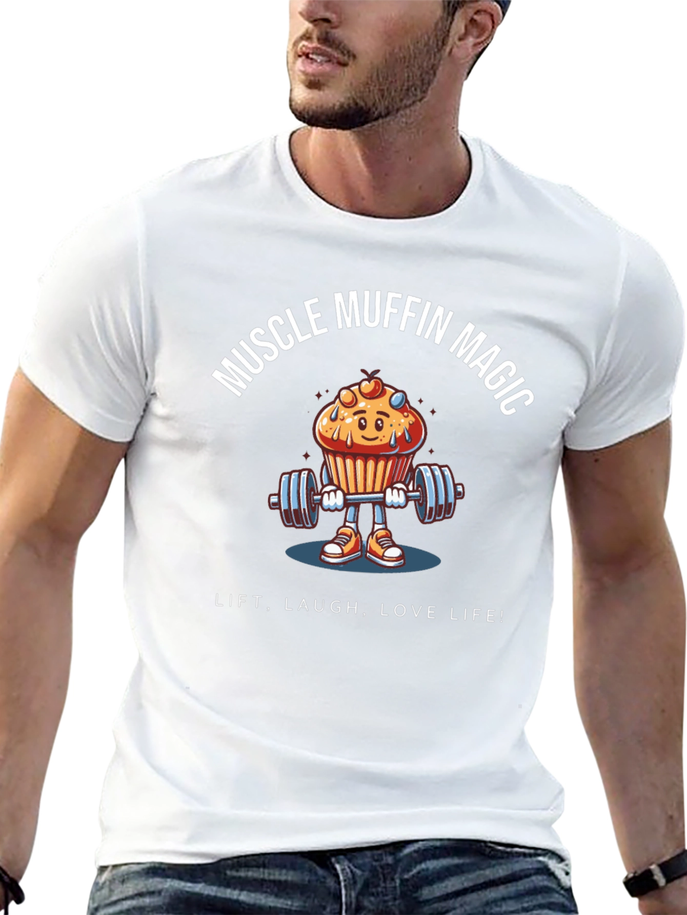 Muscle Muffin Magic T-Shirt - Lift Laugh Love!