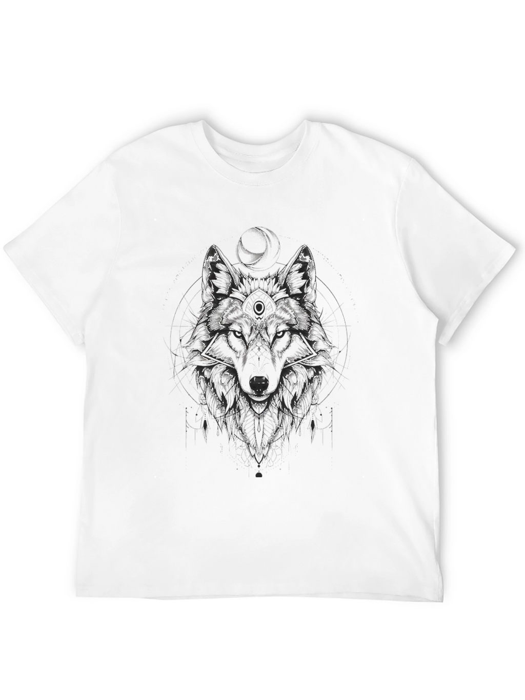 Wolf Graphic Print Tee - Mens Black T-Shirt
