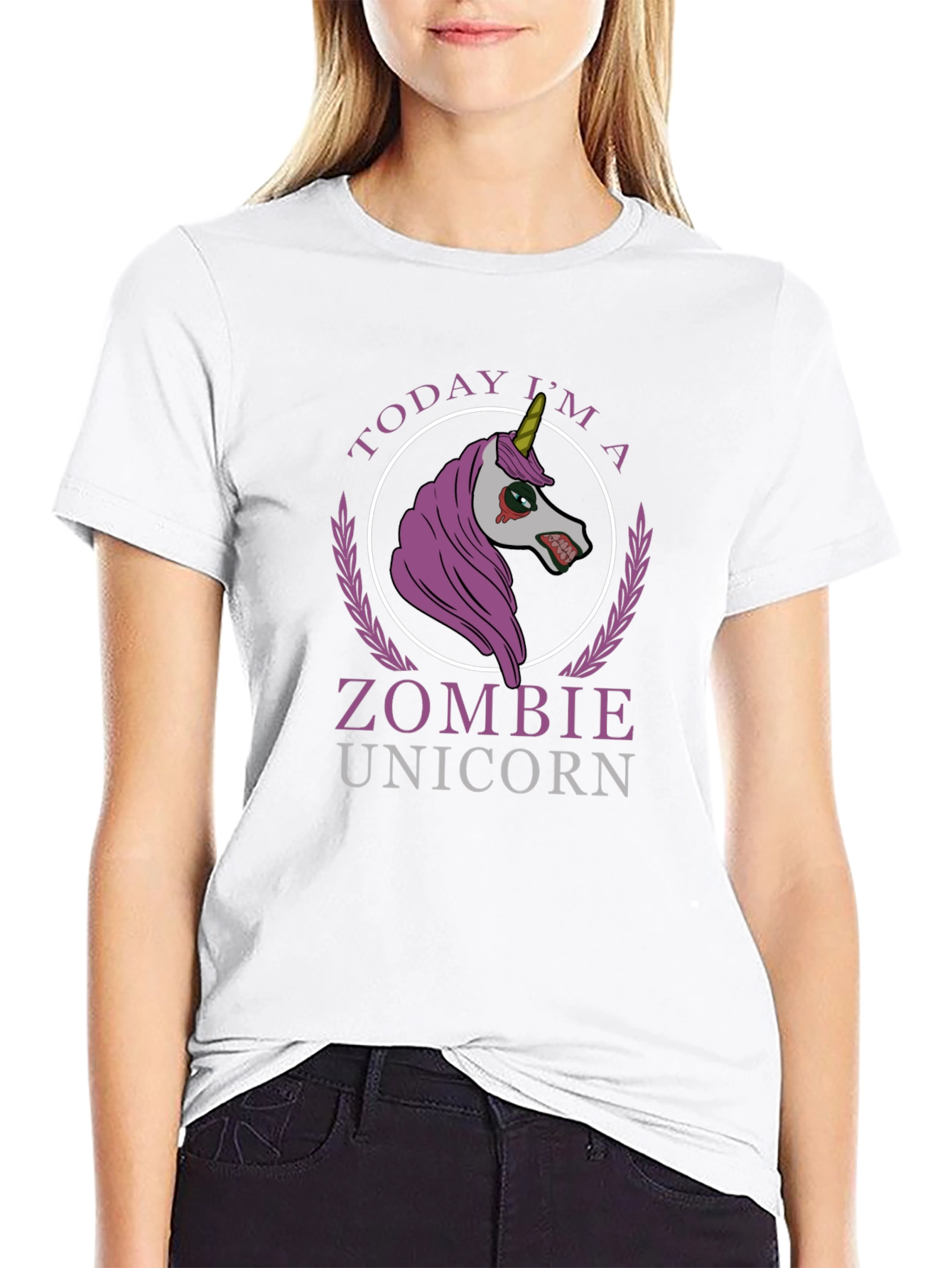 Zombie Unicorn T-Shirt - Mens Black Graphic Tee