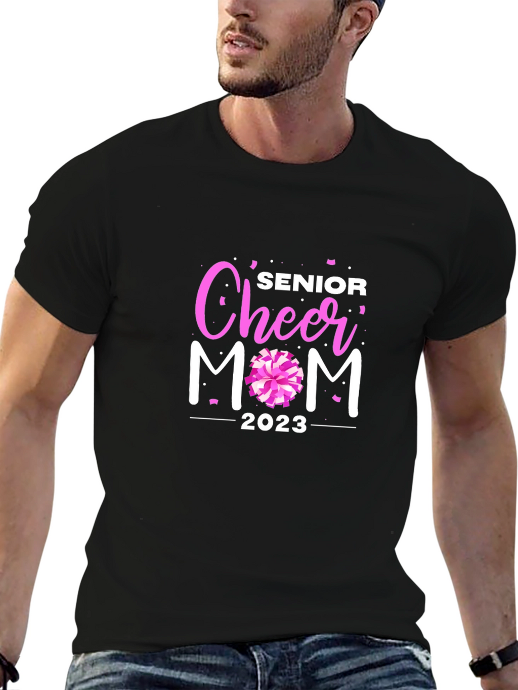 Senior Cheer Mom 2023 Black T-Shirt