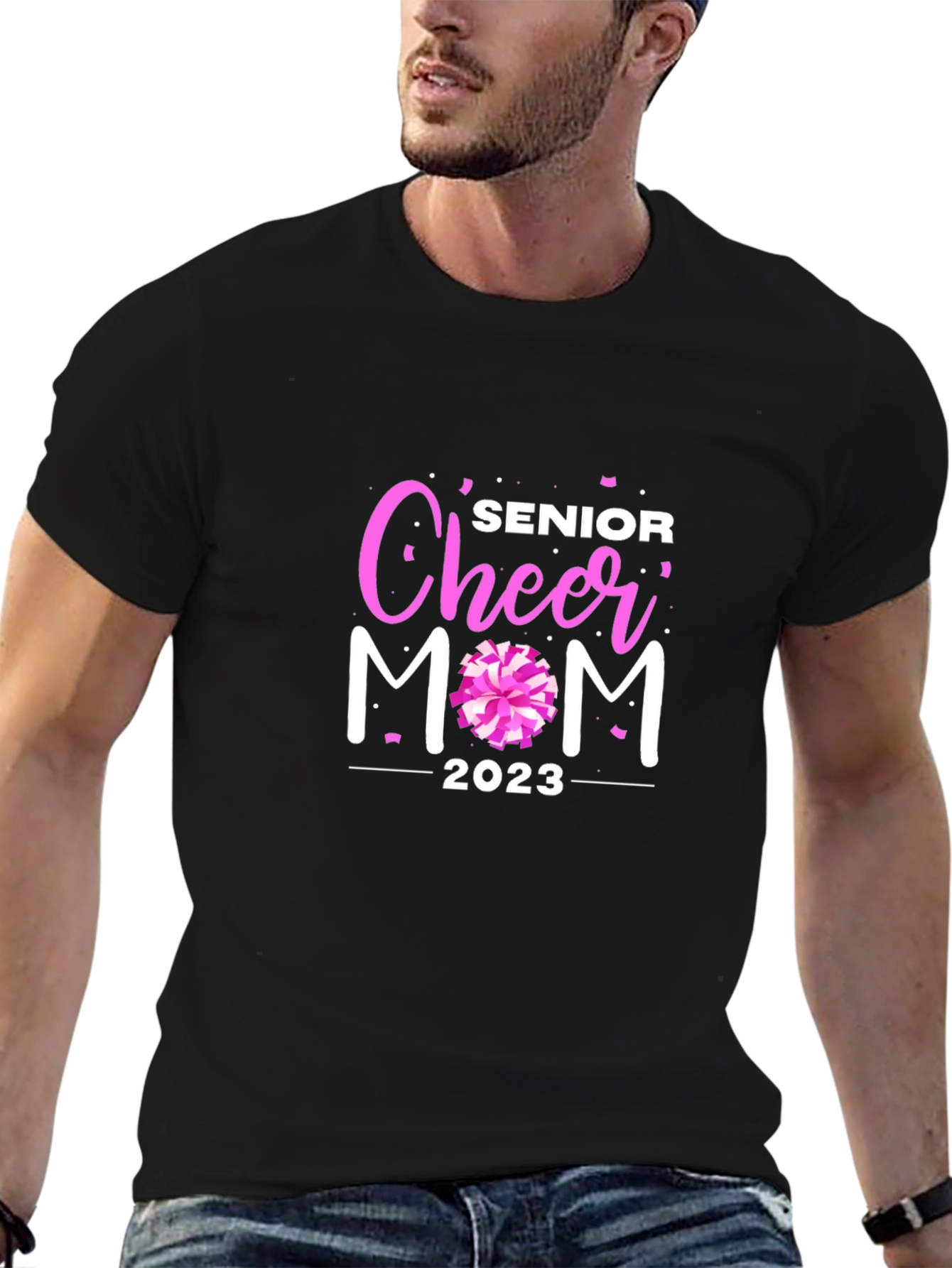 Senior Cheer Mom 2023 Black T-Shirt