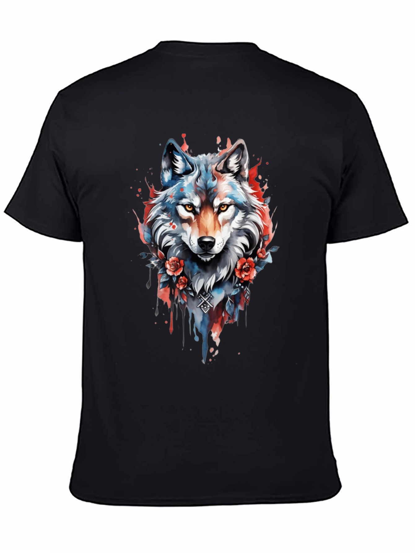 Wolf Graphic Tee - Artistic Watercolor Style