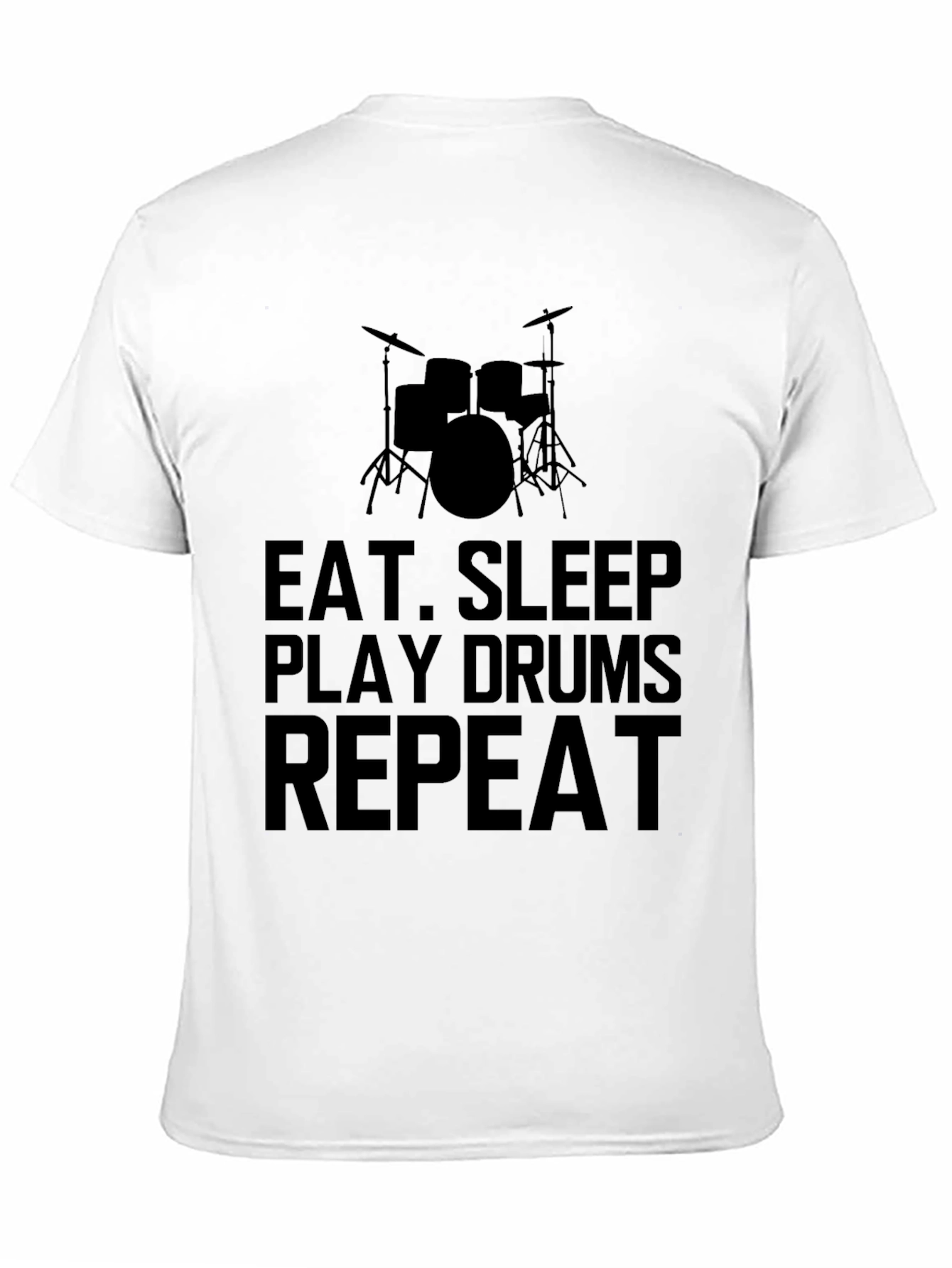 Eat Sleep Play Drums Repeat Black T-Shirt