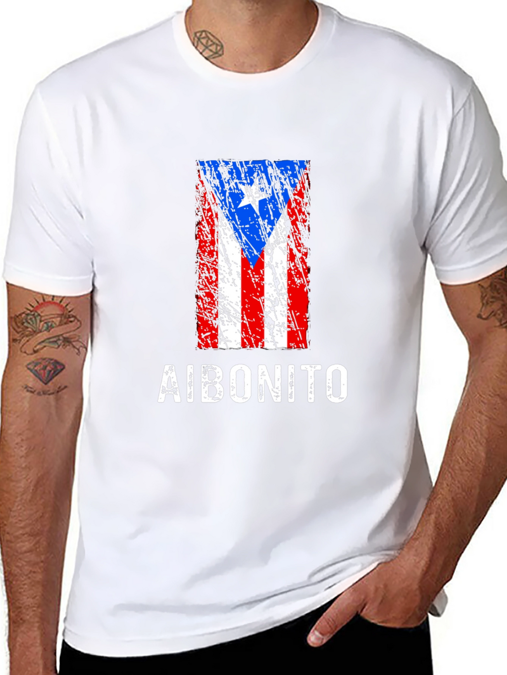 Aibonito Puerto Rico Flag Grunge T-Shirt