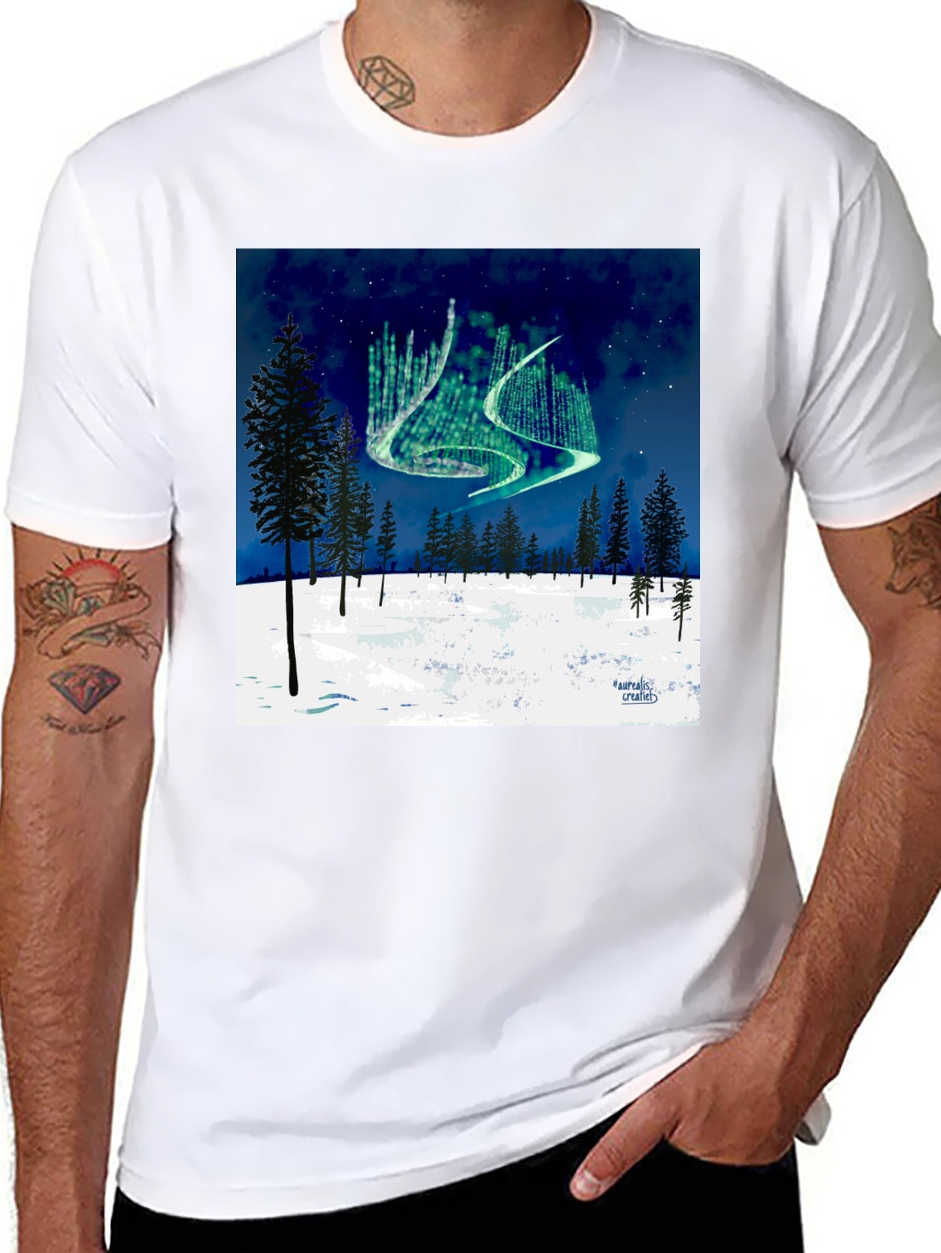Aurora Borealis Forest T-Shirt