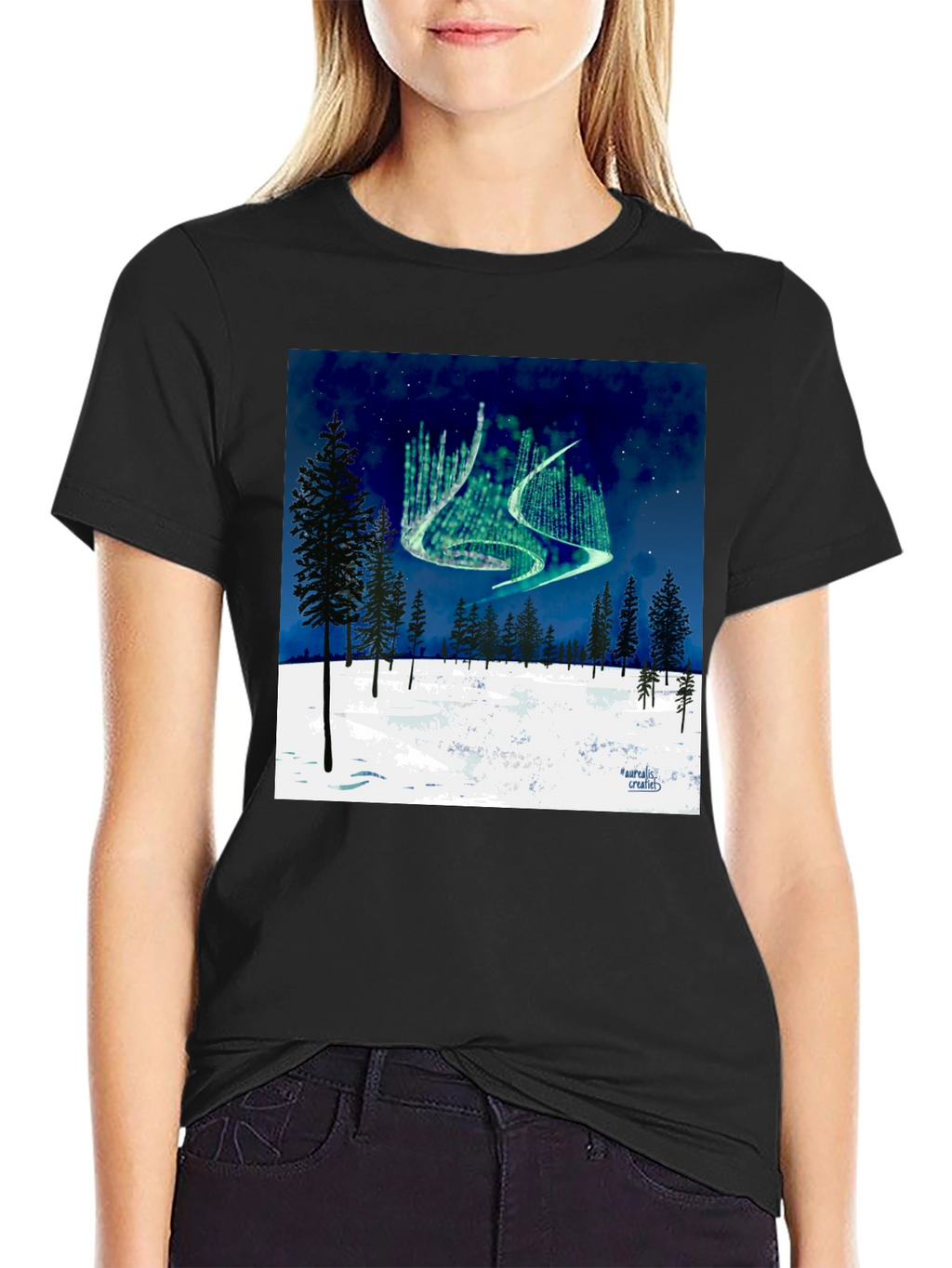Aurora Borealis Forest T-Shirt