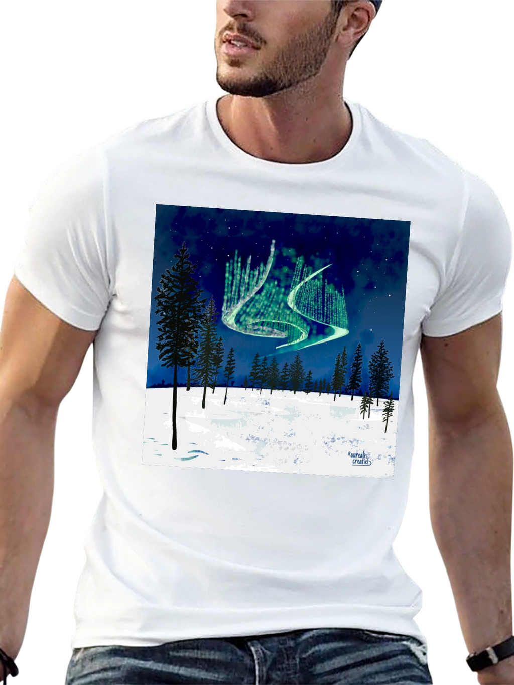 Aurora Borealis Forest T-Shirt