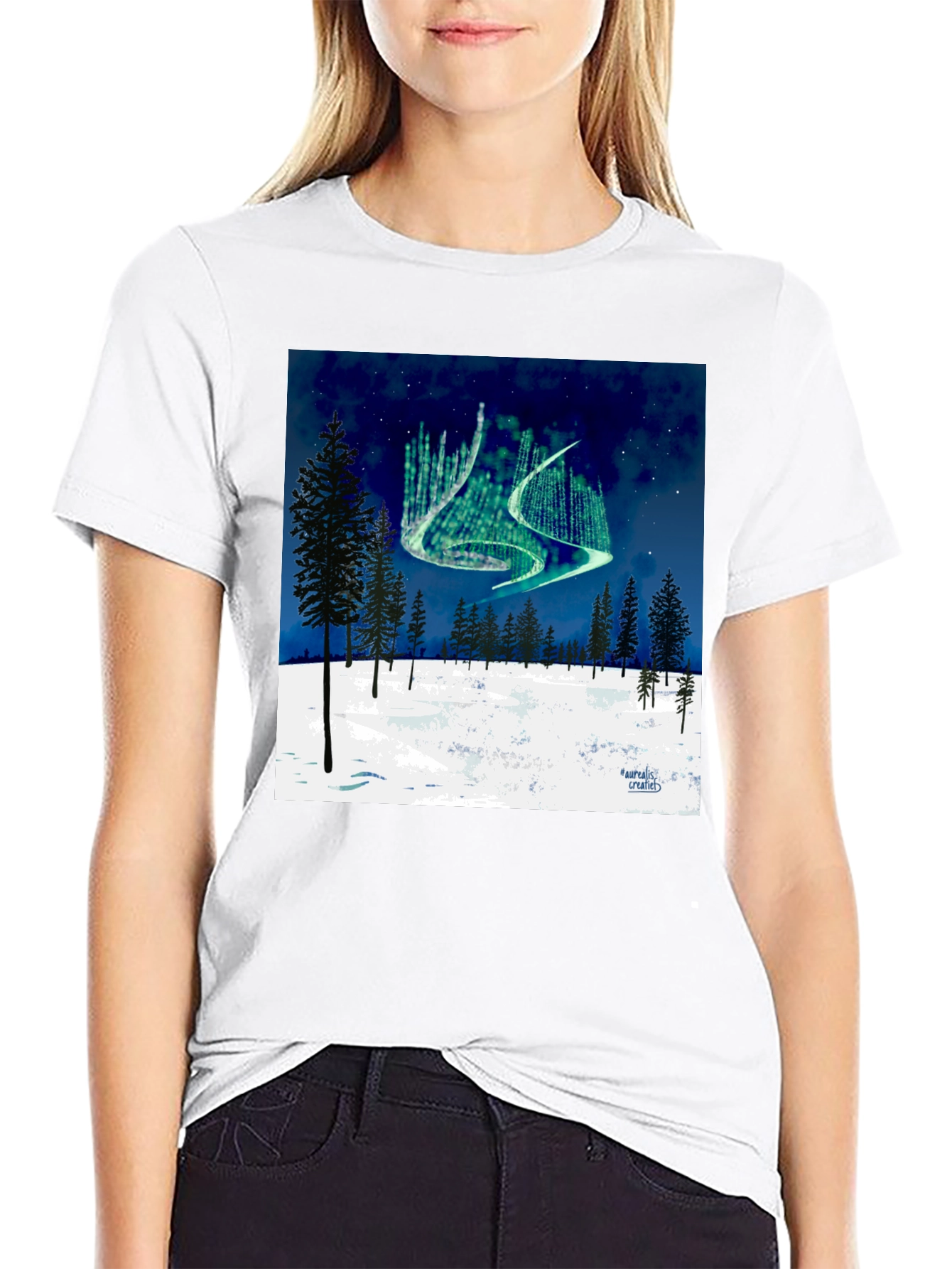 Aurora Borealis Forest T-Shirt