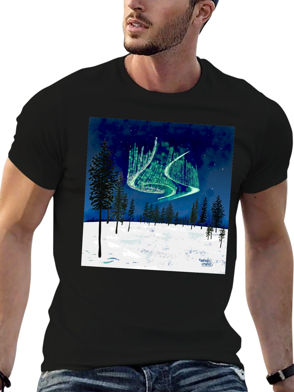 Aurora Borealis Forest T-Shirt