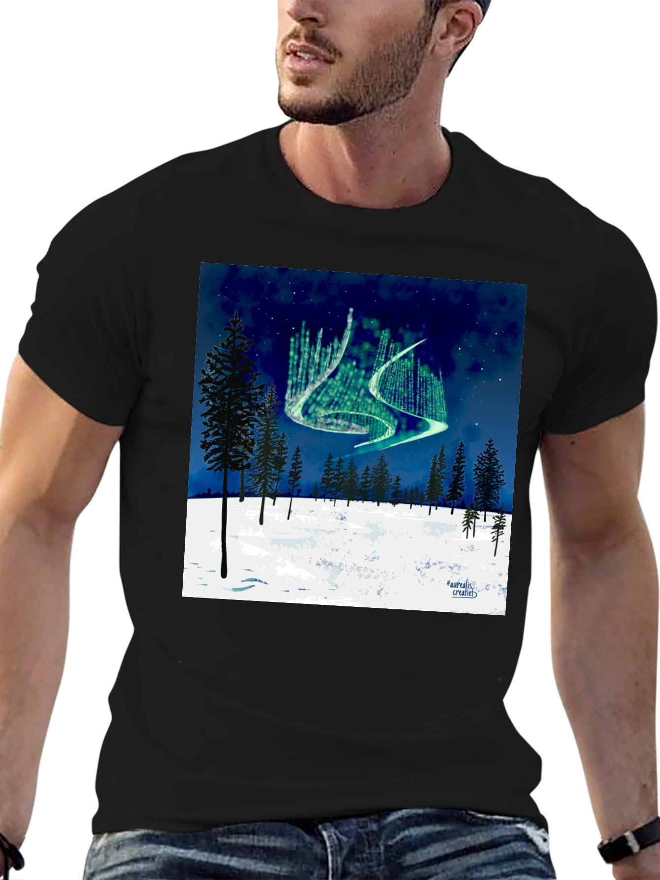 Aurora Borealis Forest T-Shirt