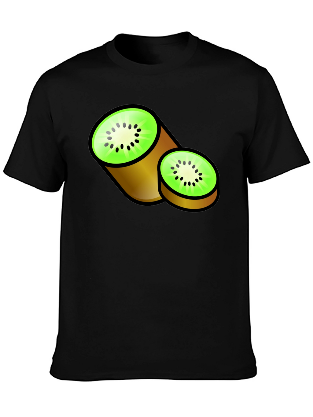 Kiwi Fruit Graphic Black T-Shirt